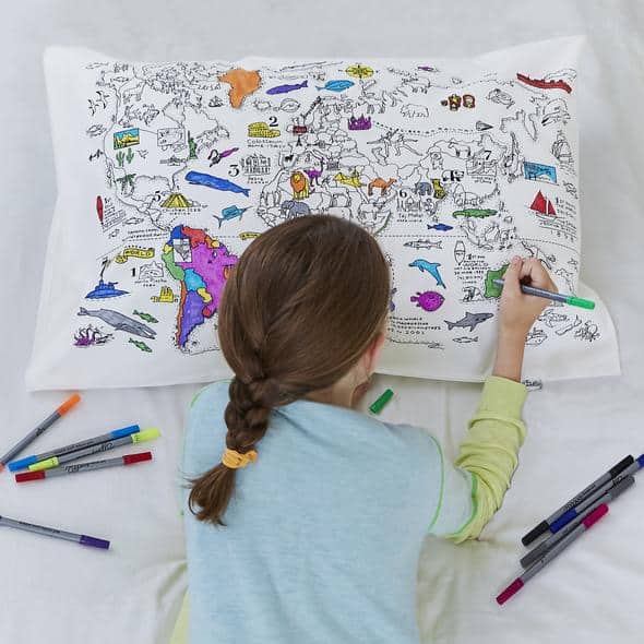 Eatsleepdoodle Tovaglietta Educativa Mappa Del Mondo Da Colorare Con Penne Cancellabili