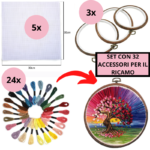 Set con 32 accessori per il ricamo