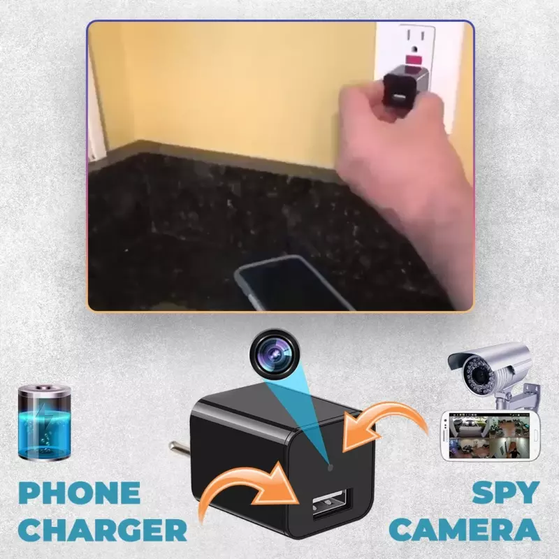 Caricatore USB con videocamera segreta