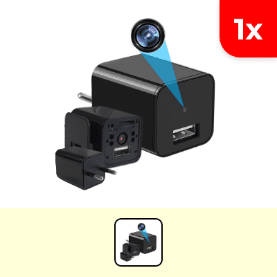1x Caricatore USB con videocamera segreta
