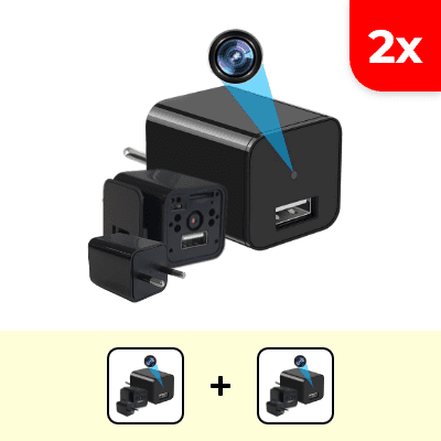 2x Caricatore USB con videocamera segreta