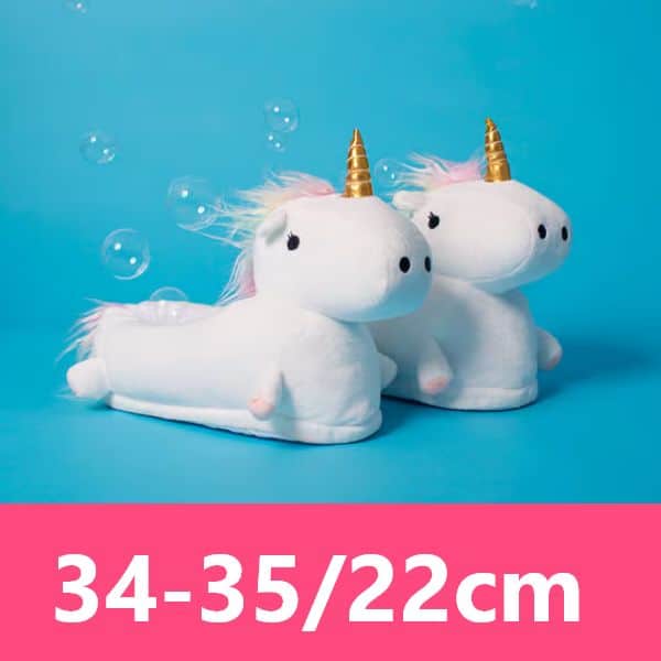 Ciabatte di peluche per bambini con unicorni a LED
