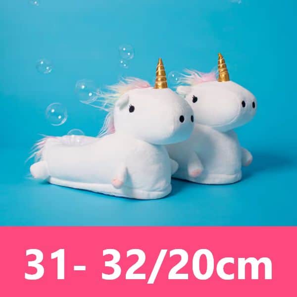 Ciabatte di peluche per bambini con unicorni a LED