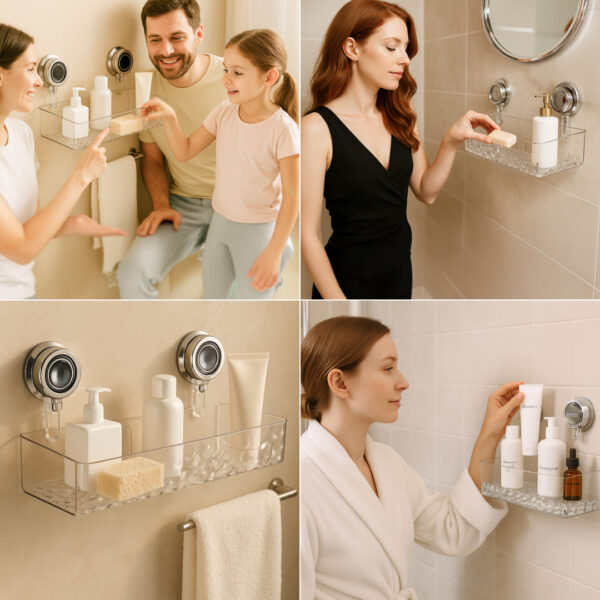 Cestello a ventosa trasparente LotionRack™ - immagine 2